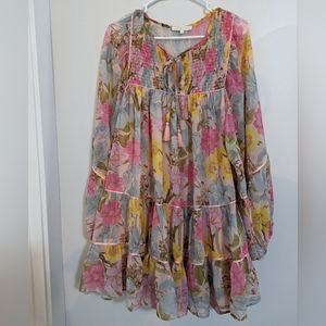 Olivaceous Floral Mini Dress